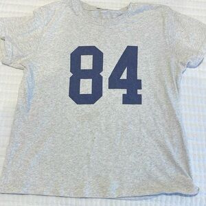 Brandy Melville 84 Gray and Blue Short Sleeve Tee